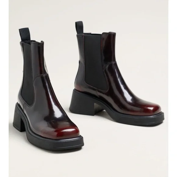 Vagabond Dorah Chelsea Boots Wine Red Anthropologie - Picture 1 of 8